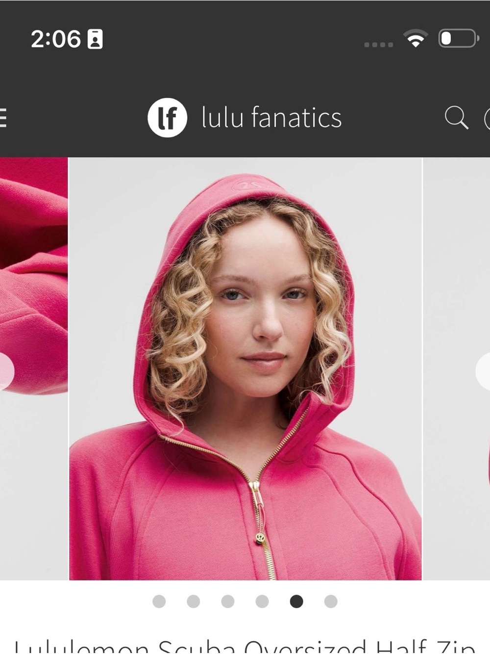 Lululemon Scuba Oversized Half-Zip Hoodie *Long Raspberry Coulis Gold
Size XS/S